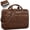 Brown, variant on Mens Messenger Bag, 16" Laptop Bag for Men PU Leather Briefcase for Work, College, Business