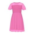 thumbnail image 4 of SROBPTY Robes pour Filles, Robe en Maille à Manches Courtes pour Enfants Taille Haute Ligne A Décontractée Rose Vif 7 Ans, 4 of 4
