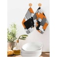 thumbnail image 2 of Burnt Orange Black Geometric Kitchen Dish Towels for Drying Dishes Set of 3, Modern Abstract Art Block Waffle Weave Microfiber Hand Tea Bathroom Towels Quick Dry & Absorbent Towel 12x12, 2 of 7