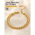 thumbnail image 4 of Pulsera Tobillera U7 Ajustable 21.5-26.5 cm Chapada en Oro, 4 of 9