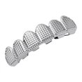 thumbnail image 4 of Vampire Fangs Texture Grills Rapper 6 Dientes Gorras Mujeres Hombres Halloween Top plateado Hugo Parrillas chapadas en oro de 18 quilates, 4 of 6