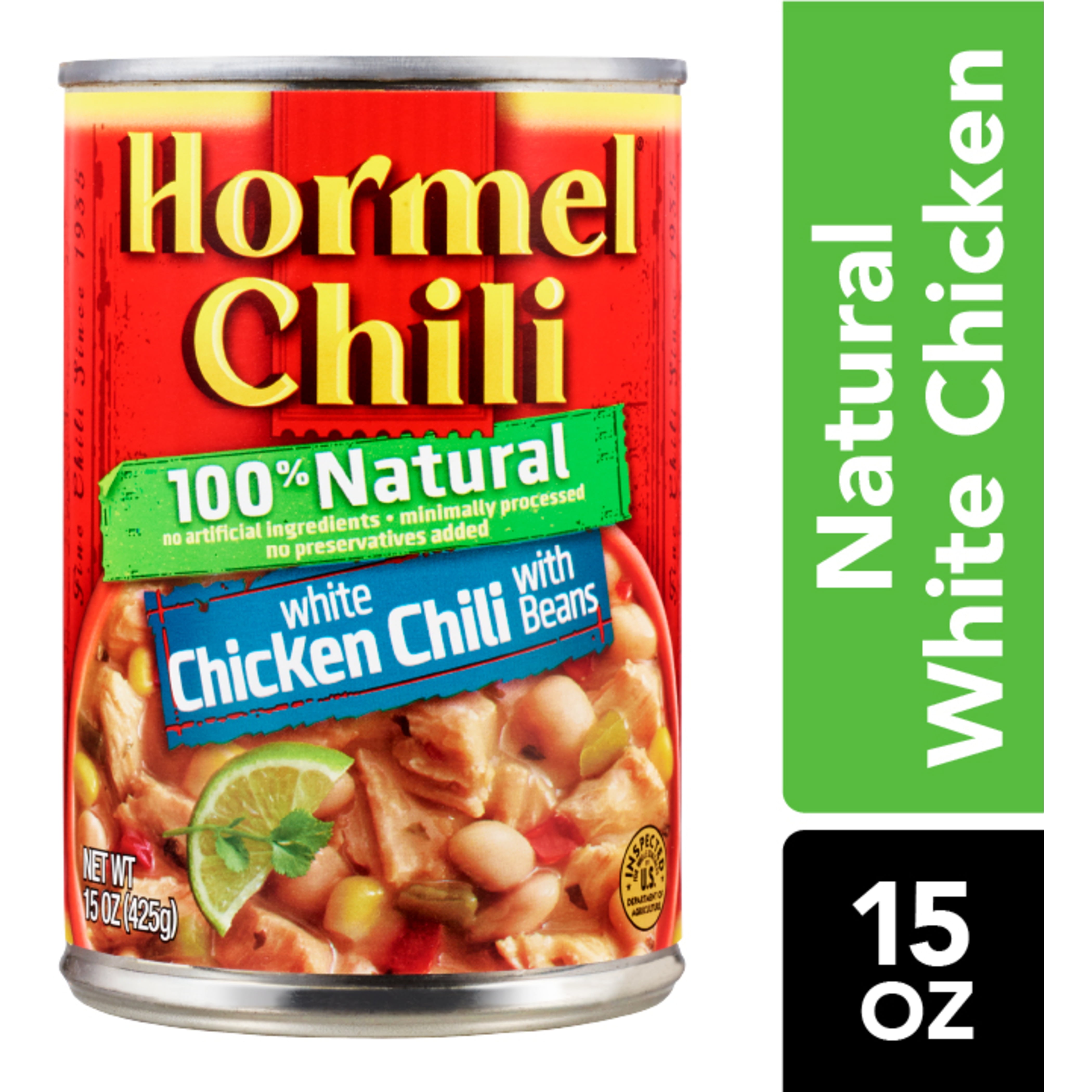 HORMEL 100% Natural White Chicken Chili with Beans, No Artificial Ingredients, 15 oz