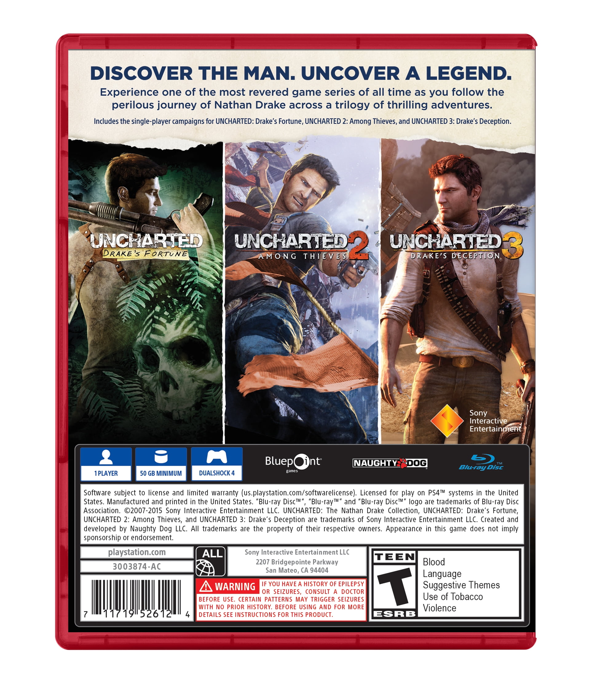  UNCHARTED: The Nathan Drake Collection - PlayStation 4 : Sony  Interactive Entertai: Everything Else