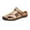 Khaki, variant on Juebong Summer Men's Sandals Men's Trendy Leather Beach Shoes Shoes Sewing Shoes,Brown Size 8.5
