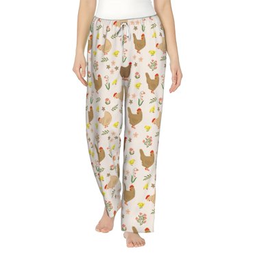 Haiem Chicken Family Women's Pajama Pants Ultra Lightweight Pjs Bottoms Sleepwear Bottom Pants With Pocket Drawstring-Large