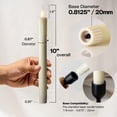 thumbnail image 6 of WYZworks 6 Pack, 10" LED Flameless Ivory Real Wax Drip Taper Pillar Candles w/Remote Control, On/Off Button, Dimmable, Flicker/Static Mode, Battery Operated, Holiday Christmas Menorah Wedding Decor, 6 of 9