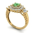 thumbnail image 2 of Clara Pucci 14K Yellow Gold 1.4ct Green Halo Ring for Women, 2 of 8