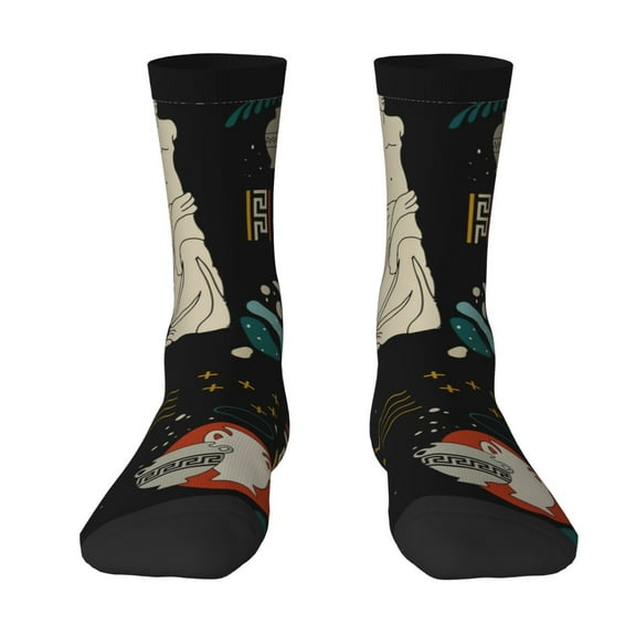 Novelty Funny Crew Socks Casual Crazy Socks for Men Women , Greek Antique Statues