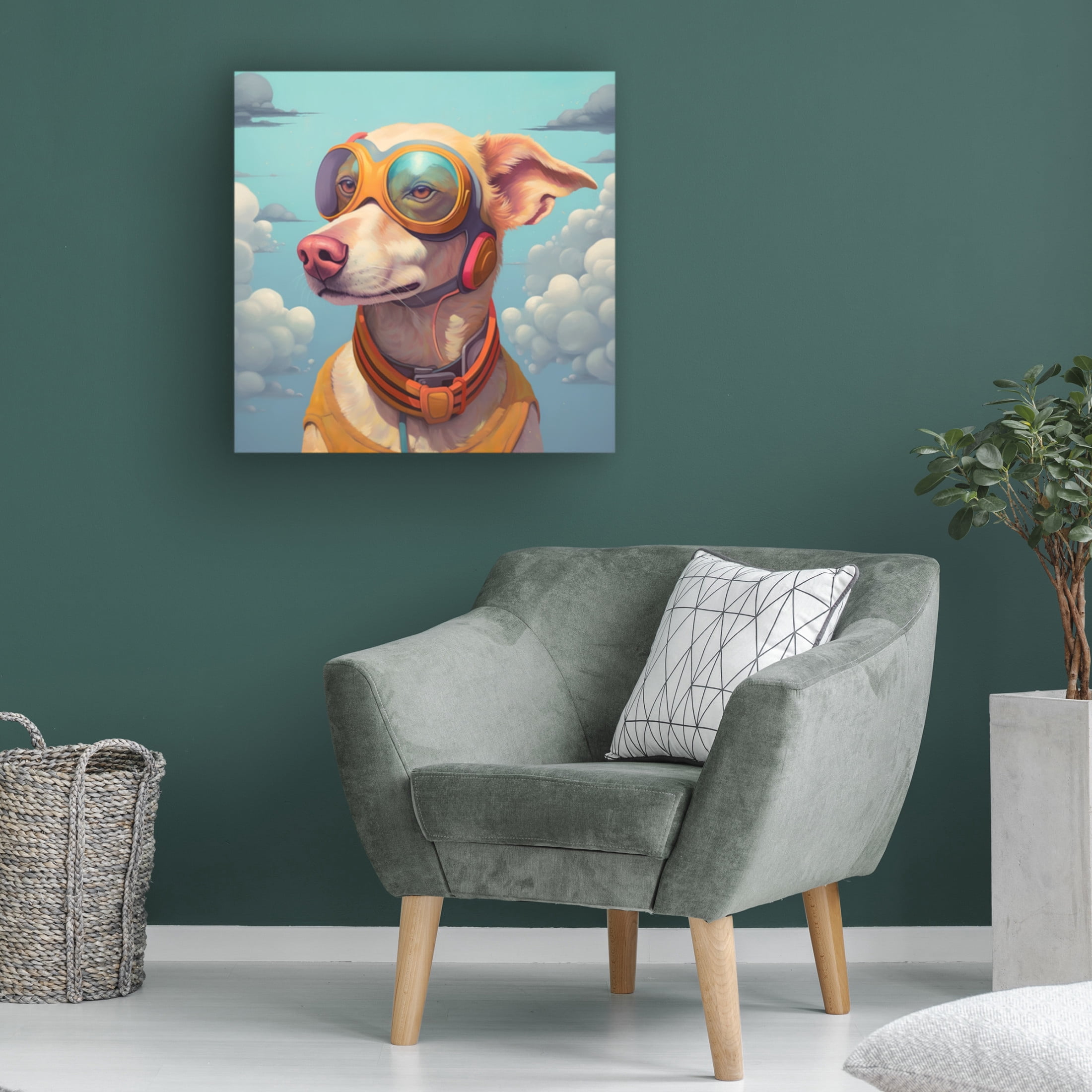 Canvas Wall Art - Ray Heere 'Art Dog 10' Wall Art for Living Room, Bedroom, or Office Décor by Trademark Fine Art - 24 x 24 Inches
