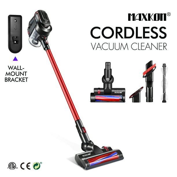 Maxkon Cordless Vacuum Cleaner, 2-IN-1 Upright Stick Handheld Vacuum  Cleaner with Motorized Brush Head, Superior Cyclone  Suction,Rechargeable,with 