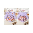 thumbnail image 2 of FOCUSNORM Barboteuse pour Bébés Filles Robe Papillon/citrouille/fleur Imprimé Manches Longues Combinaisons et Ensemble de Bandeau Mignon pour Tout-Petit, 2 of 9