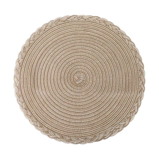 Round Braided Placemats 15 Inch Round Table Mats for Dining Tables Woven Heat Resistant Place