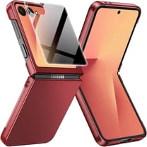 for Samsung Galaxy Z Flip 7 Privacy Case,Samsung Flip 7 Phone Case Built-in Anti Spy Screen Protector,Hard PC Ultra-Thin Full Body Cover Shockproof Protective Cases for Galaxy Z Flip7 5G,Red