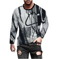 thumbnail image 1 of CEHVOM Men's Digital Printing 3D Gradient Casual T-shirt Round Neck Top, 1 of 5