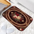 thumbnail image 6 of 1pc Floral Oval Pattern Absorbent Non-Slip Bathroom Thickened Flannel Rug Decor,Soft,Quick Drying,Suitable For Indoor/outdoor Use,Bathrooms,Bedrooms,Kitchens,Terrace,Laundry Rooms,16"x24", 6 of 9