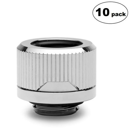 EKWB EK-Quantum Torque HDC-14 Compression Fitting for EKWB Rigid Tubing, 14mm OD, Nickel, 10-pack