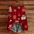 thumbnail image 2 of WTOBBY Women's Lightweight Christmas Print Sweater Top, Casual Long Sleeve Knit Pullover, Holiday Themed Fall and Winter Fashion Wear,Vermilion 2XL, 2 of 4