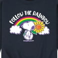 thumbnail image 3 of Peanuts - Follow The Rainbow - Men's Crew Neck Fleece Pullover, 3 of 6
