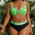 thumbnail image 2 of Plus Size Swimsuit for Women with Adjustable Side Ties, Ruching and Wide Straps, Two-Piece Bikini Set in Flattering Prints, 2 of 9