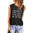 thumbnail image 2 of POGLIP Women's Black NOPE not today Letters Print Tank Top, 2 of 6