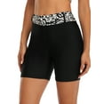 thumbnail image 1 of Women's Board Short High Waist Stretchy Swimsuit Bottom Swim Trunk, 1 of 6