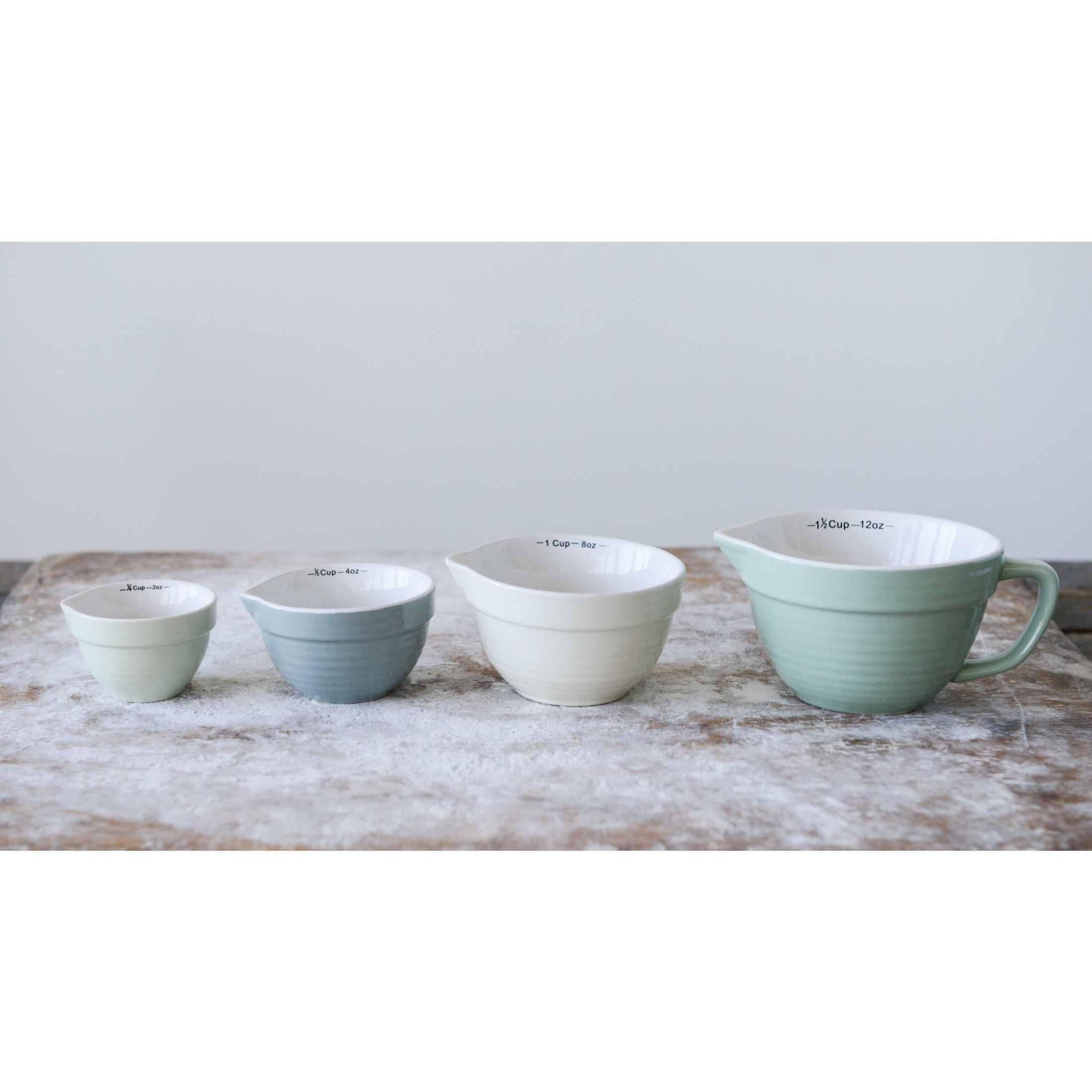 Creative Co-Op Batter Bowl Shaped Measuring Cups (Set of 4 Sizes)