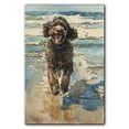 thumbnail image 3 of Funny Dog on Beach Canvas Wall Art, Irish Water Spaniel Dog Picture Ocean Artwork for Bathroom Bedroom Living Room, Art Decor 8x12 Inches, 3 of 6