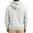thumbnail image 5 of OIOLOYJM Mens Hoodies Casual Relaxed Fit Drawstring Cozy Athletic Hooded Sweatshirts Vintage Classic Outdoor Daily Pullover with Pocket Light Gray L, 5 of 6