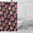 thumbnail image 2 of Honeii Red Rose Flower Print Shower Curtain 72x72in,Bathroom Curtain,Waterproof Fabric Shower Curtain Set with Hooks, 2 of 5