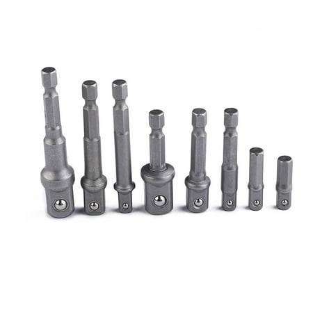 

JMXIANG 8PCS Socket Adapter Set 1/4 3/8 1/2 Square Impact Socket Extension Connector Power Drill Bit Adapter