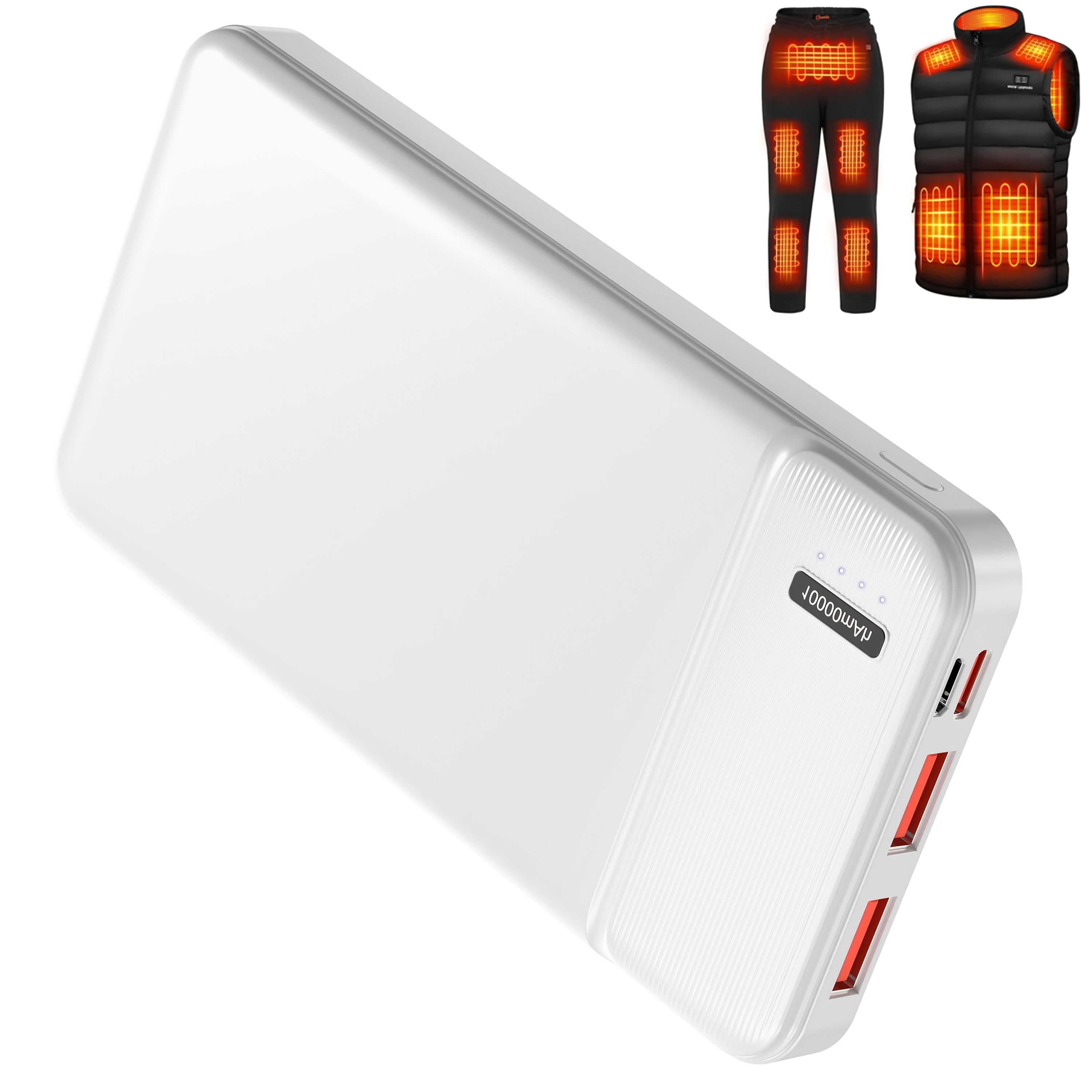 5V 10000mAh PD 22.5W Power Bank for Heated Jacket & Vest, Fast Portable Charger for Smartphones, Tablets, Heated Clothes - Lightweight High-Capacity Battery Pack