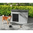 thumbnail image 5 of Weatherproof Indoor/Outdoor Dog House for Medium to Large Dogs - Large 42.87×32.95×31.61, Removable Floor, Spacious Interior, Gray, Durable, All-Weather Protection, 5 of 6