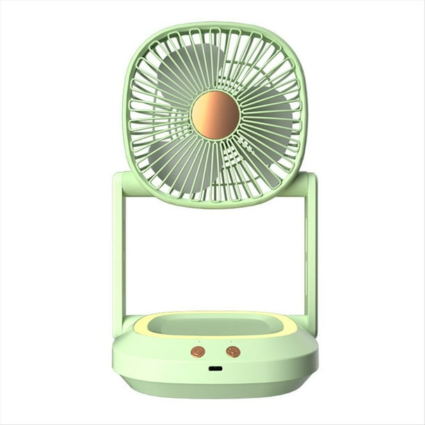 Ventilador Pequeño Plegable Montado en la Pared, Ventilador Eléctrico Pequeño Portátil de Escritorio para el Hogar, Ventilador Circulador de Aire Silencioso, Verde
