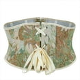 thumbnail image 4 of Xfvqtps Women Elastic Corset Waist Belt Renaissance Vintage Floral Corset Belts for Dress Halloween Green, 4 of 5