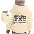thumbnail image 4 of Trendfront Girls Fall Winter Hoodies Faith Vintage Letter Graphic Long Sleeve Kangaroo Pocket Loose Fit Casual Pullover Sweatshirt Tops, 4 of 4