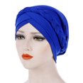 thumbnail image 1 of Turban Cap Solid Color Milk Silk Braided Twist Headwrap Beanie Headwrap for Women, 1 of 10