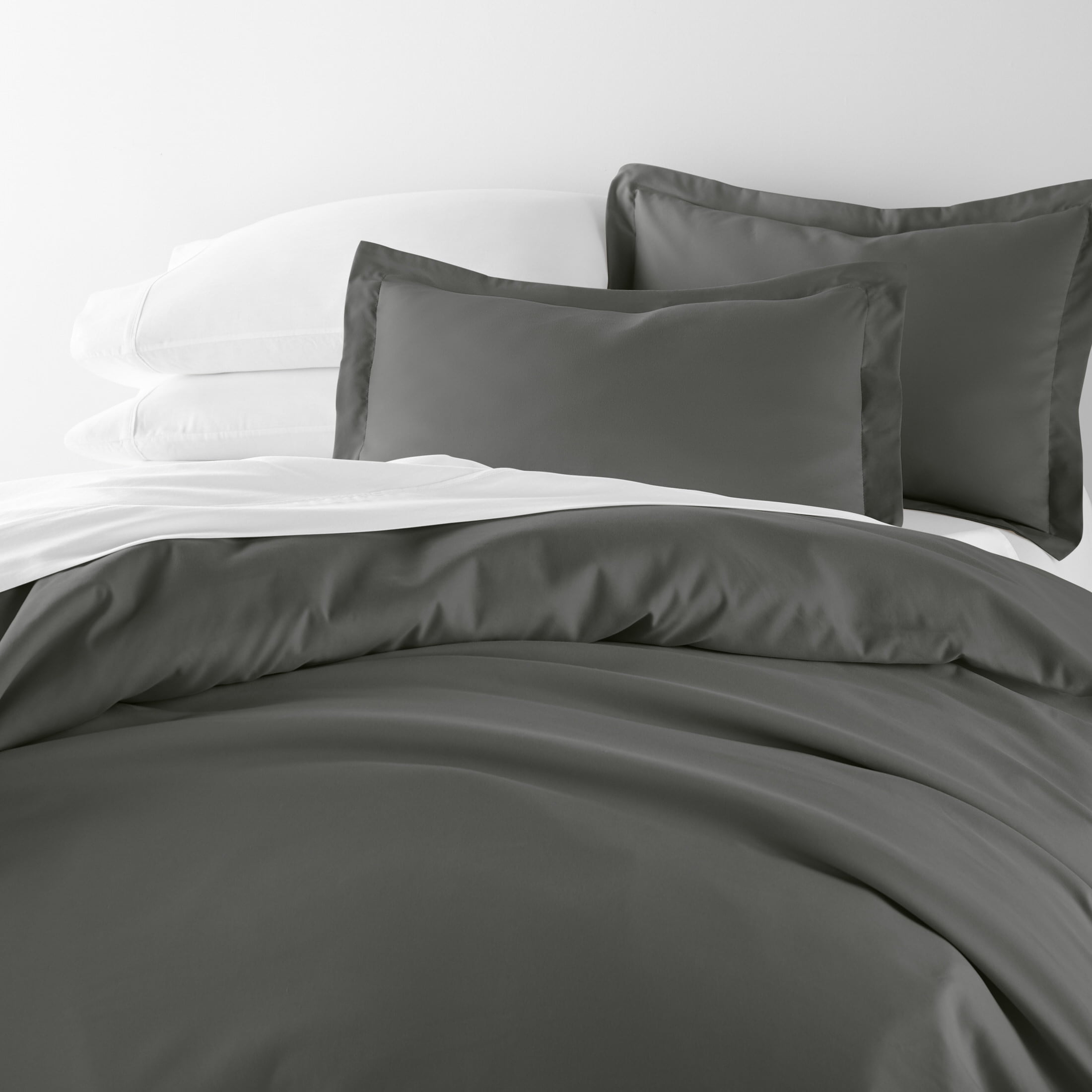 Noble Linens 3-Piece Gray Duvet Cover Set, King/ Cal King