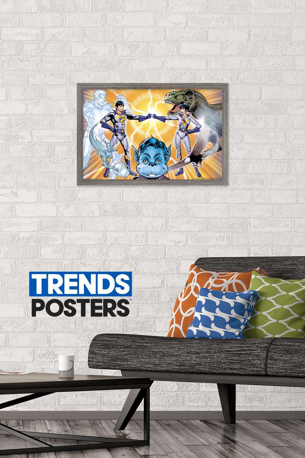 DC Comics TV - Super Friends - Wonder Twins Wall Poster, 14.725" x 22.375", Framed