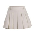 thumbnail image 5 of Fgnfyis Spring and Summer Trendy Leisure Solid Color Pleated Half Skirt for Women Fashionable and Elegant Skirt Beige XL, 5 of 9
