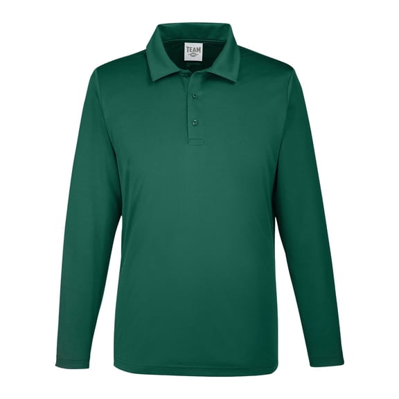 Team 365 TT51L Men's Zone Performance Long Sleeve Polo-Sport Forest-S