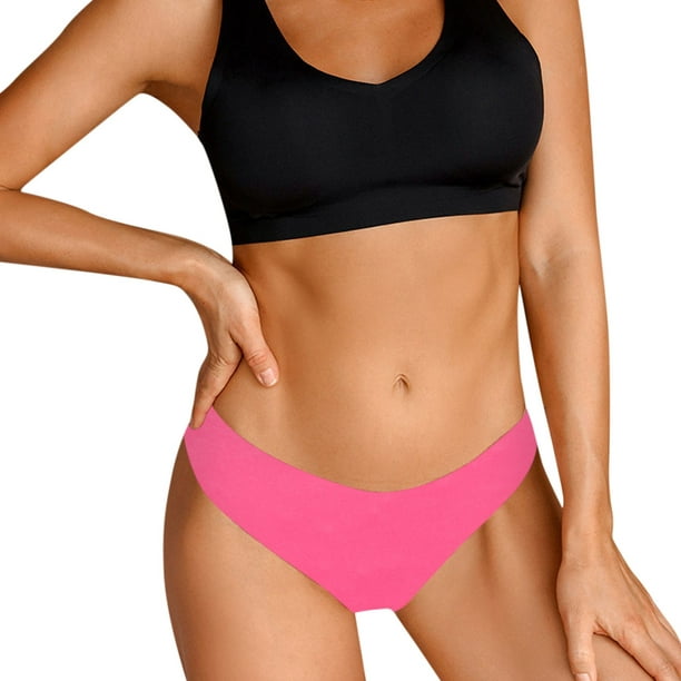Aayomet Women's Seamless Hipster Underwear Stretch Invisibles Briefs No  Show Hipster Underwear (Hot Pink, M)