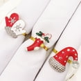 thumbnail image 2 of Reheyre Adorable Santa Claus Napkin Ring Set - Beautiful Cute Alloy Napkin Clip (6Pcs) for Home, 2 of 8