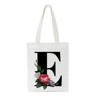 Clearance!SDJMa Initial Printed Canvas Tote Bag, Personalized