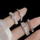thumbnail image 4 of Colección de anillos de circonitas de color ~ Anillo abierto con diseño de nicho femenino de Advanced Sense bling Nuevo anillo para dedo, 4 of 5