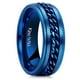 thumbnail image 1 of Anillo King Will Intertwine Spinner de acero inoxidable azul de 8 mm, 1 of 7