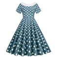 thumbnail image 2 of UPPADA Women's Classic Tea Dress Short Sleeve Swing Cocktail Party Dresses 1950s Retro Vintage Polka Dot 1950s Rockabilly Prom Midi Dress Formal Dress, 2 of 8