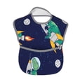 thumbnail image 2 of Bingfone Mess-Proof Baby Bib - Waterproof Bib For Baby Boy Or Girl With Food Catcher Pocket, Unisex-Astronaut Dinosaur And Space, 2 of 8