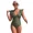 green, variant on ATTRACO One Piece Swimsuit Women Ruffle V Collar Bathing Suit Sexy Monokini Swimwear S-XL