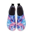 thumbnail image 3 of Men and Women a Slip On Barefoot Quick-Dry Beach Aqua Yoga Water Shoes (Floral/Pink Blue, 4-5 Women), 3 of 8