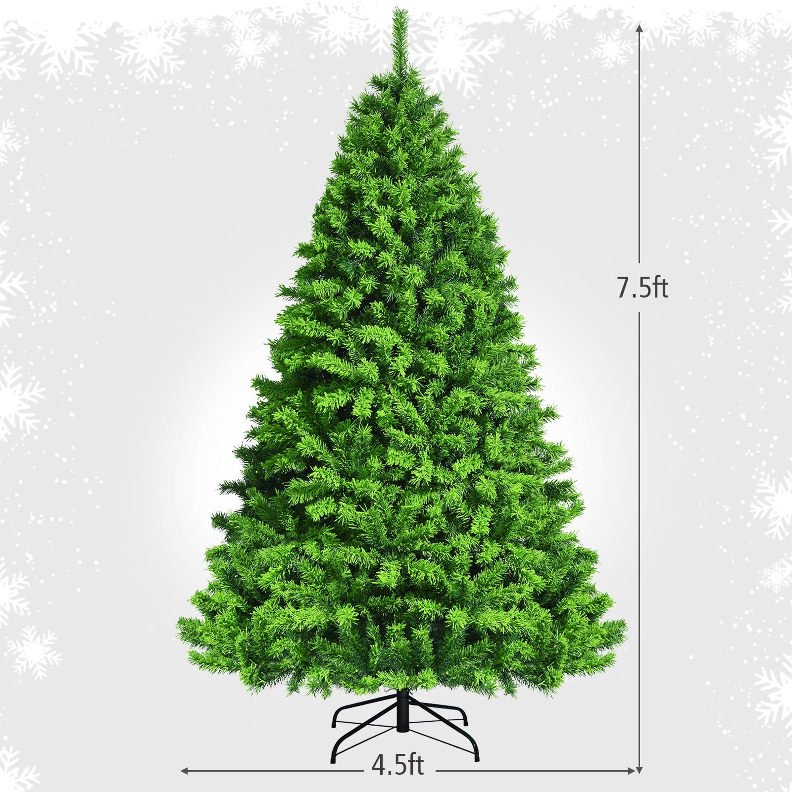 Topbuy Flocked Christmas Tree in Green Color 6.5FT Verdant